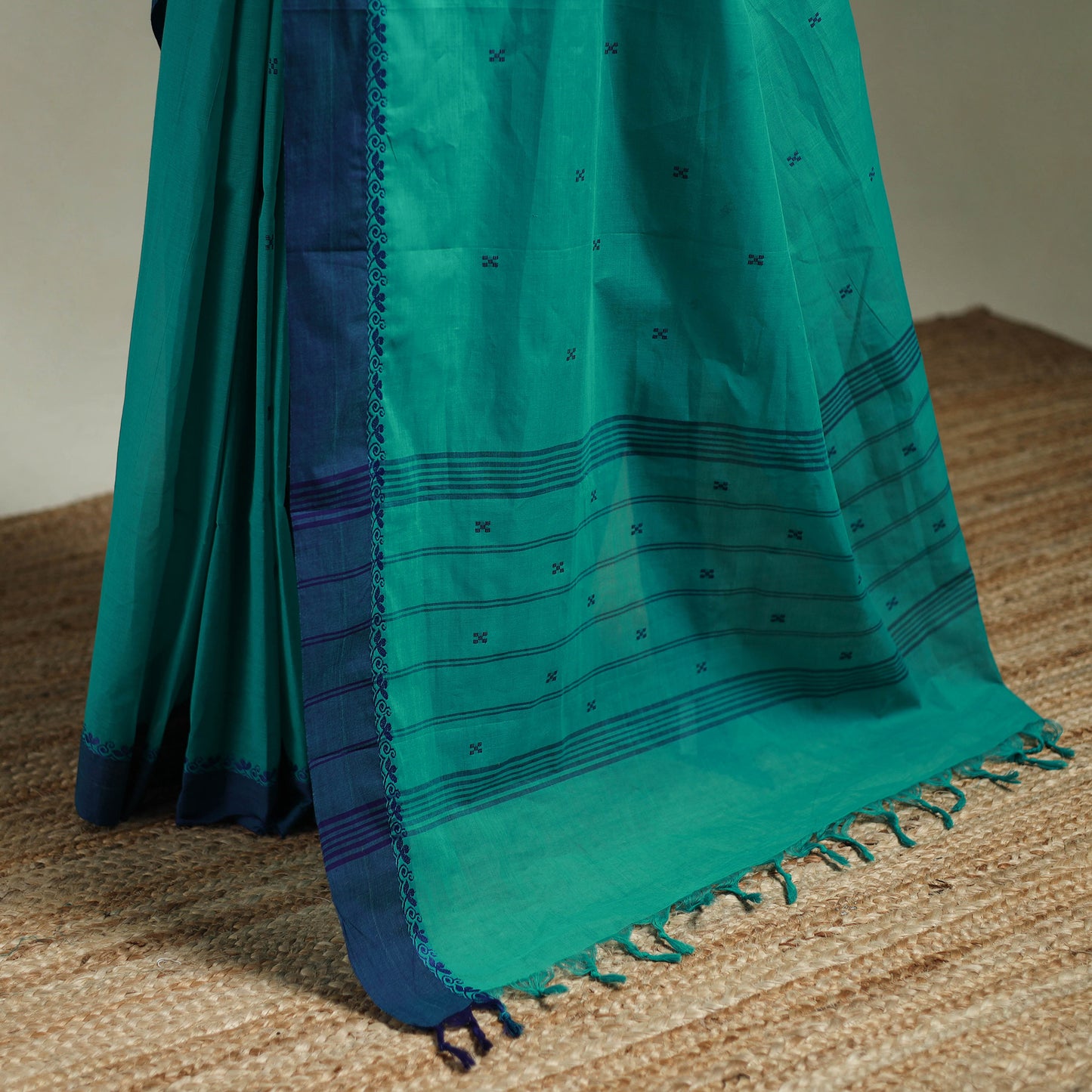 Green - Kanchipuram Buti Cotton Saree with Border 47