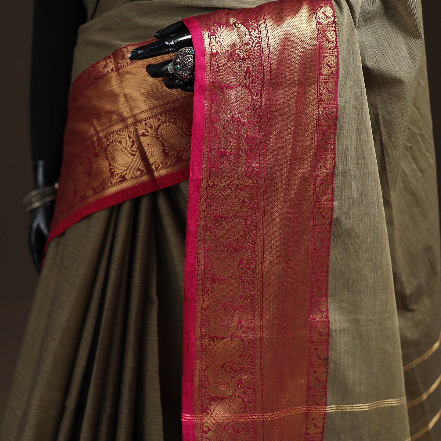Chettinad Woven Cotton Saree with Border 12