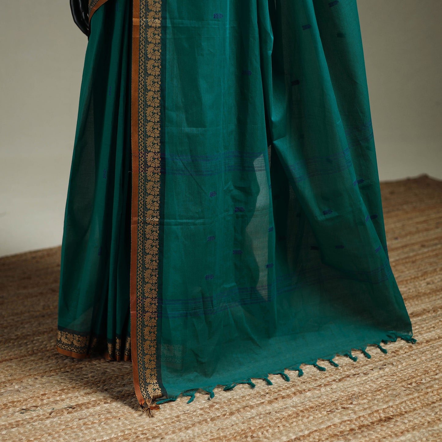 Green - Kanchipuram Buti Cotton Saree with Border 48