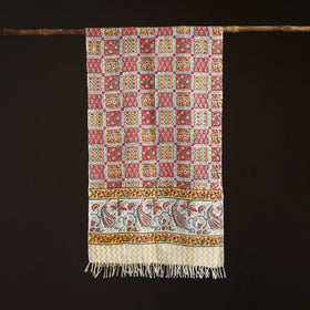 Sanganeri Hand Block Print Pure Merino Wool Handwoven Stole 21