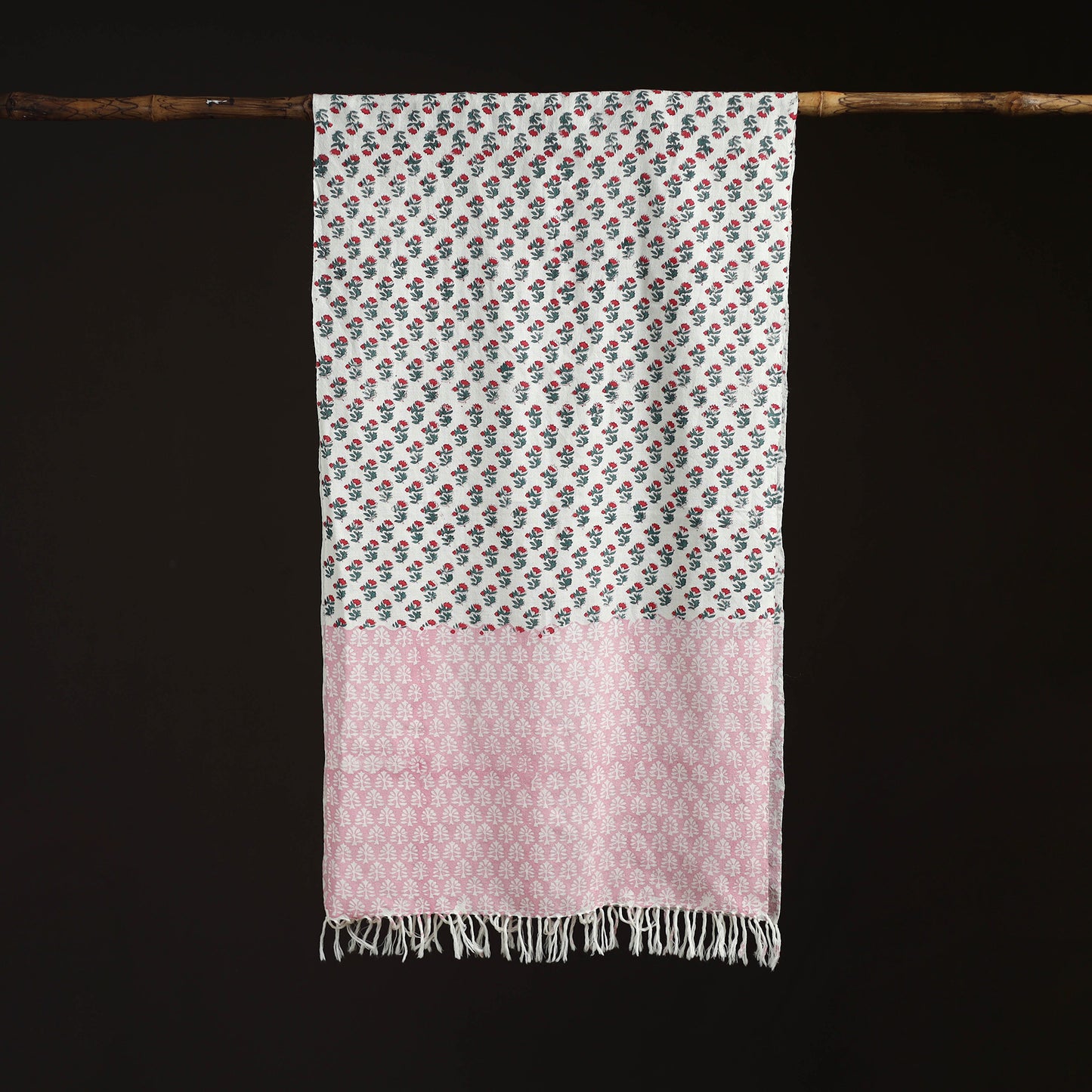Sanganeri Hand Block Print Pure Merino Wool Handwoven Stole 20