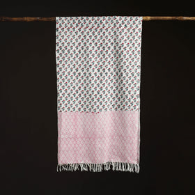 Sanganeri Hand Block Print Pure Merino Wool Handwoven Stole 20