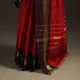 Red - Chettinad Woven Cotton Saree with Border 13