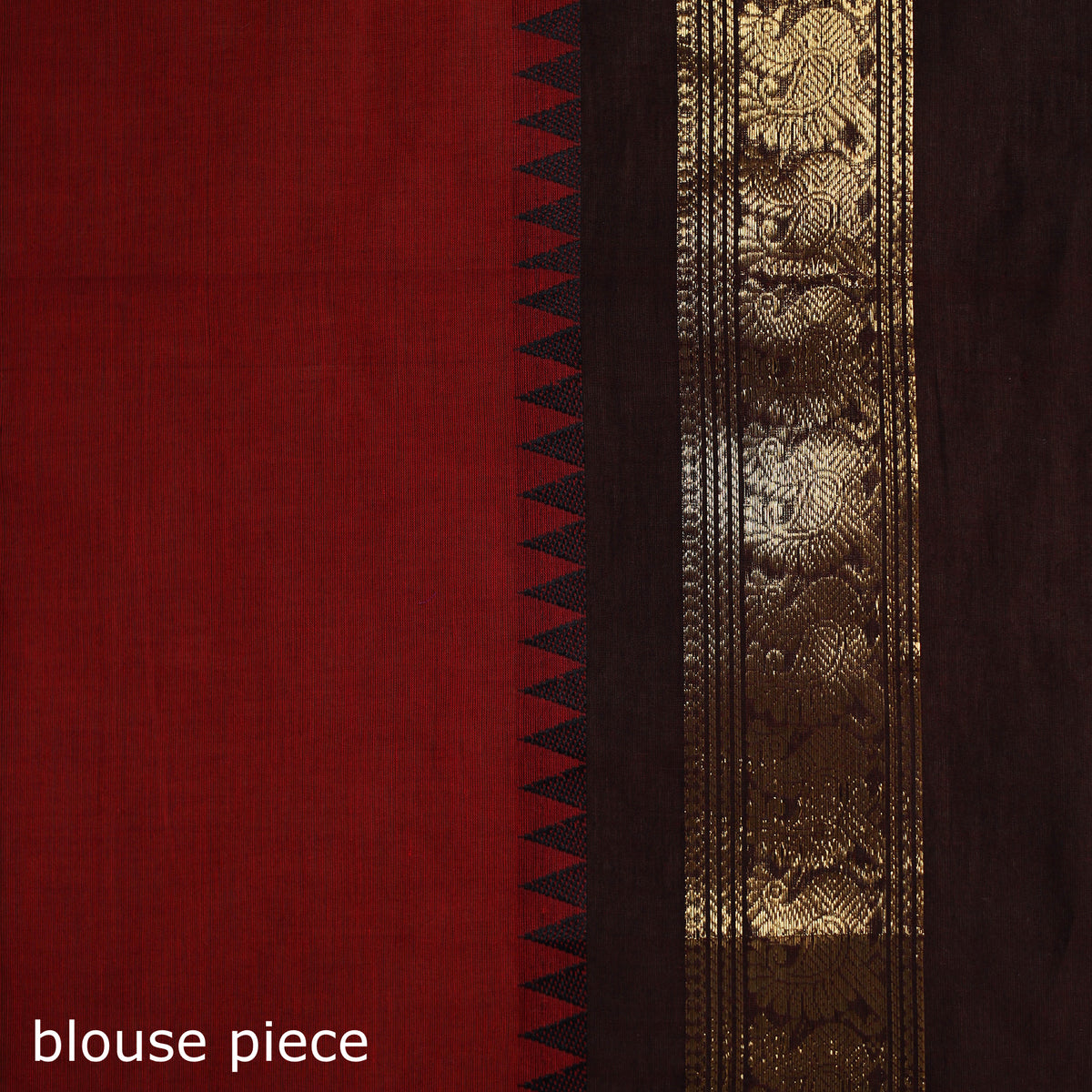 Red - Chettinad Woven Cotton Saree with Border 13