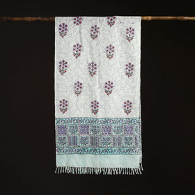 Sanganeri Hand Block Print Pure Merino Wool Handwoven Stole 23