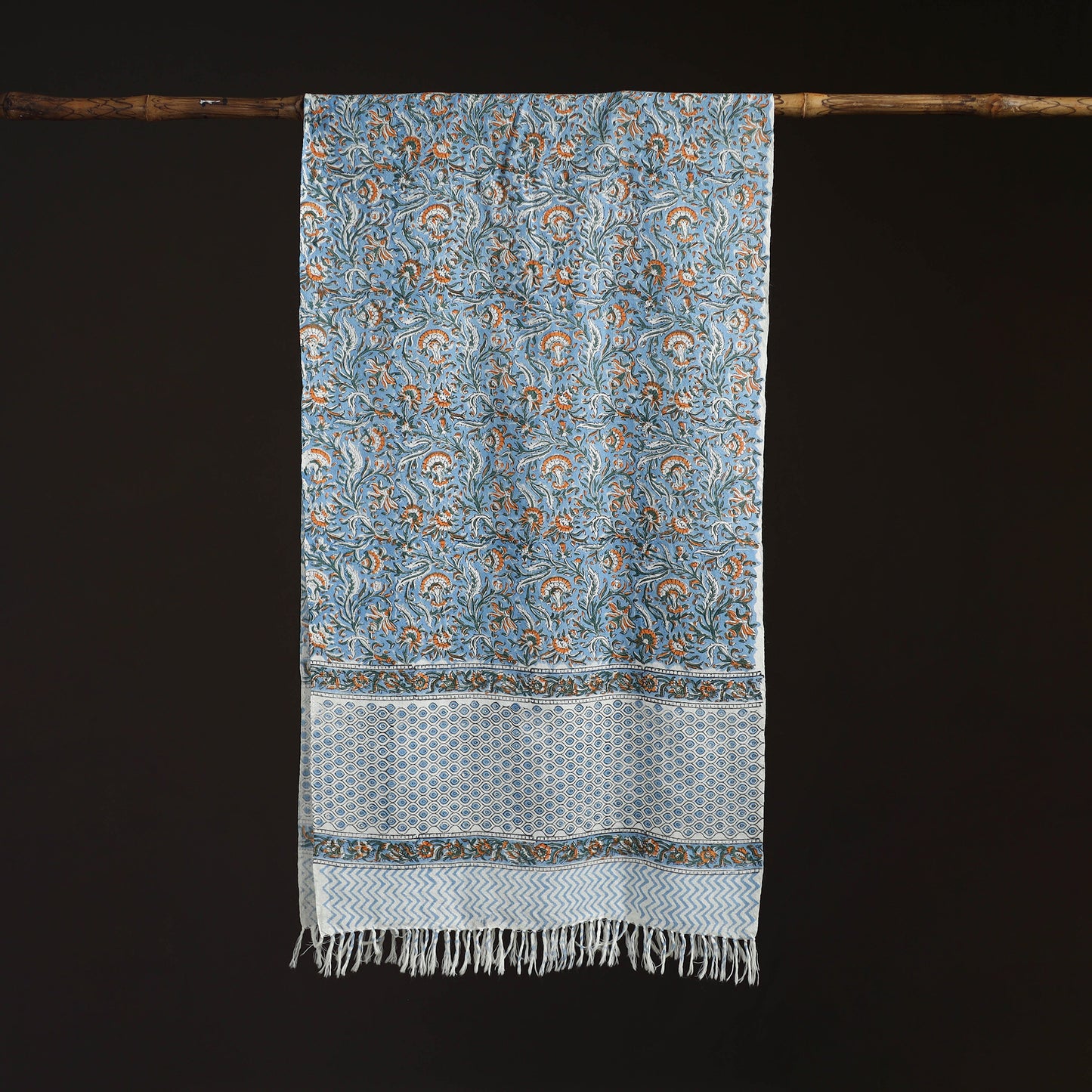 Sanganeri Hand Block Print Pure Merino Wool Handwoven Stole 24