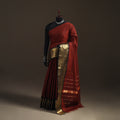 Maroon - Chettinad Woven Cotton Saree with Border 16