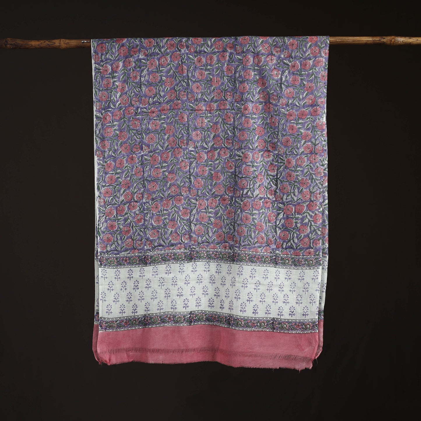 Sanganeri Hand Block Print Pure Merino Wool Stole 25