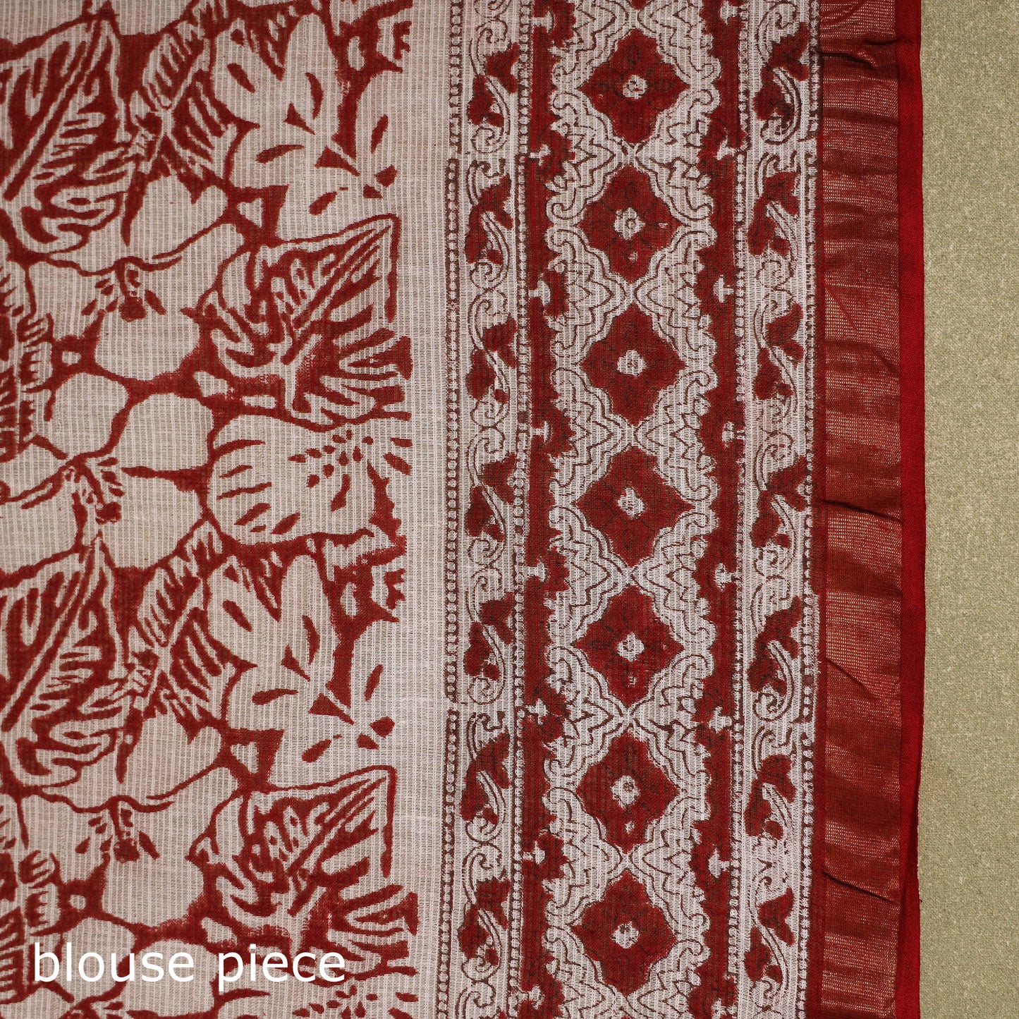 Red - kota doria cotton sanganeri saree 07 - handcrafted