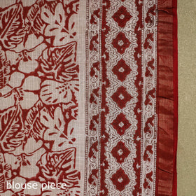 Red - kota doria cotton sanganeri saree 07 - handcrafted