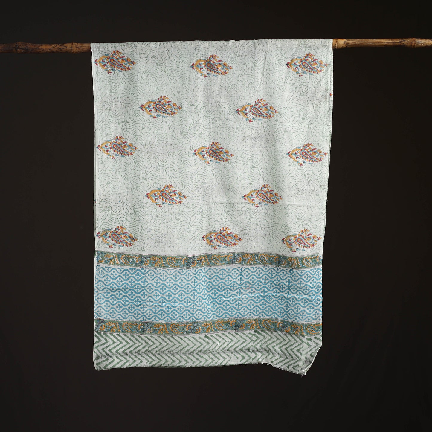 Sanganeri Hand Block Print Pure Merino Wool Stole 27