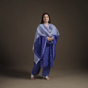 Jacquard Woven Cotton Straight Kurta with Palazzo & Dupatta Suit Set for Women 12