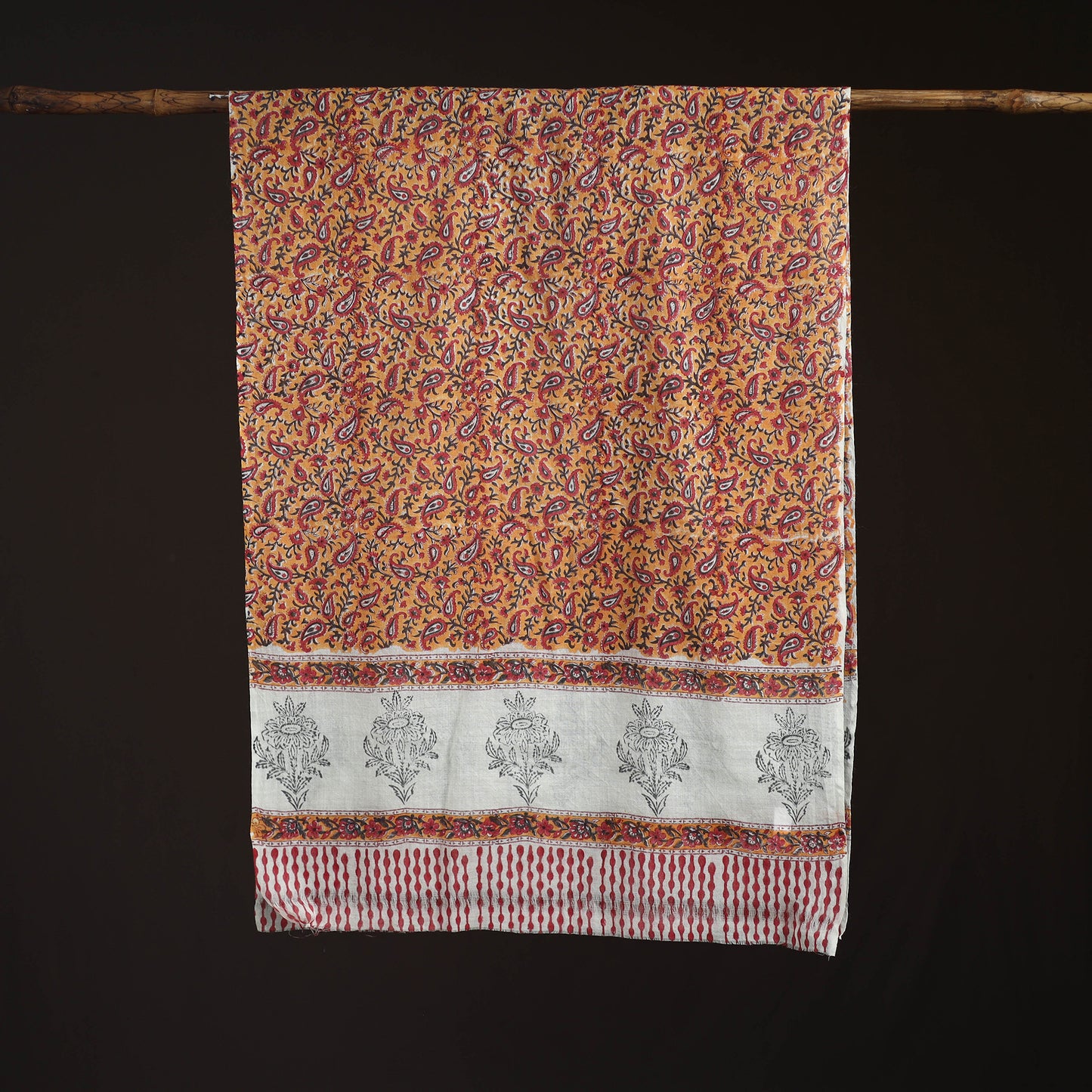 Sanganeri Hand Block Print Pure Merino Wool Stole 29