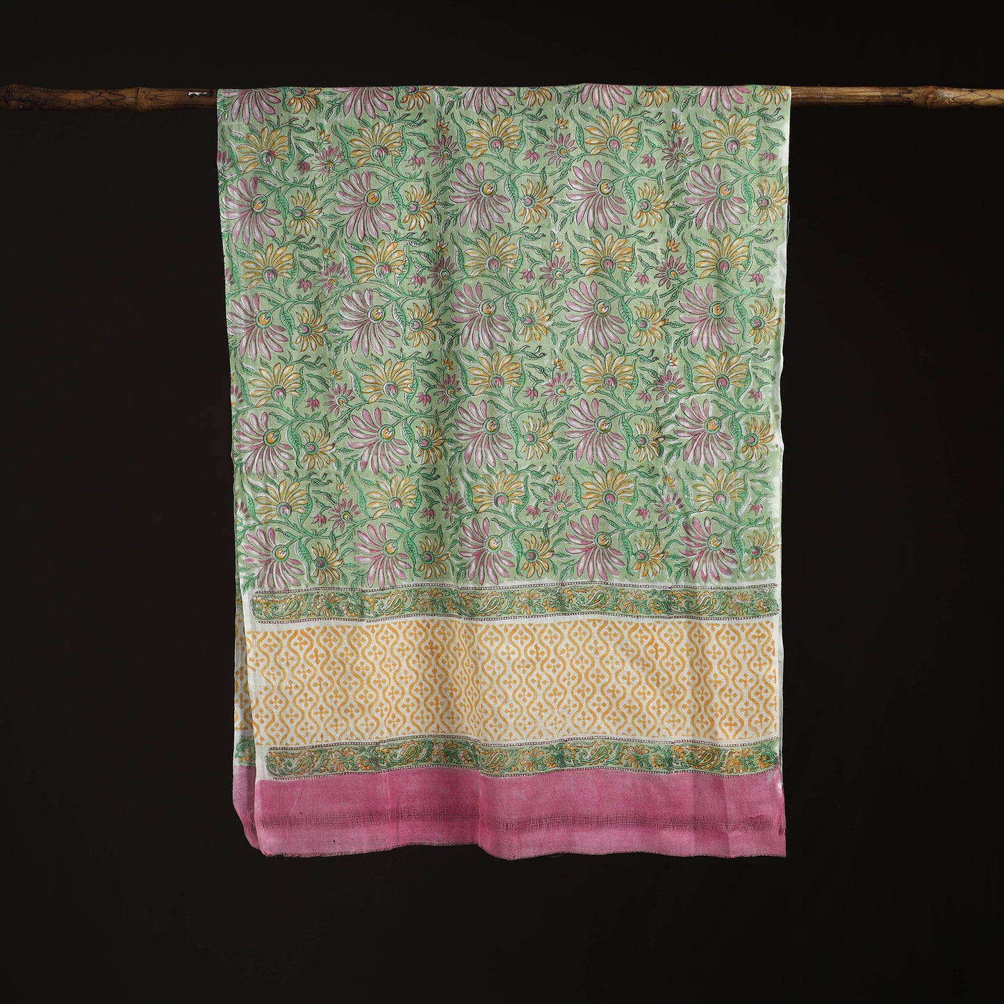 Sanganeri Hand Block Print Pure Merino Wool Stole 28