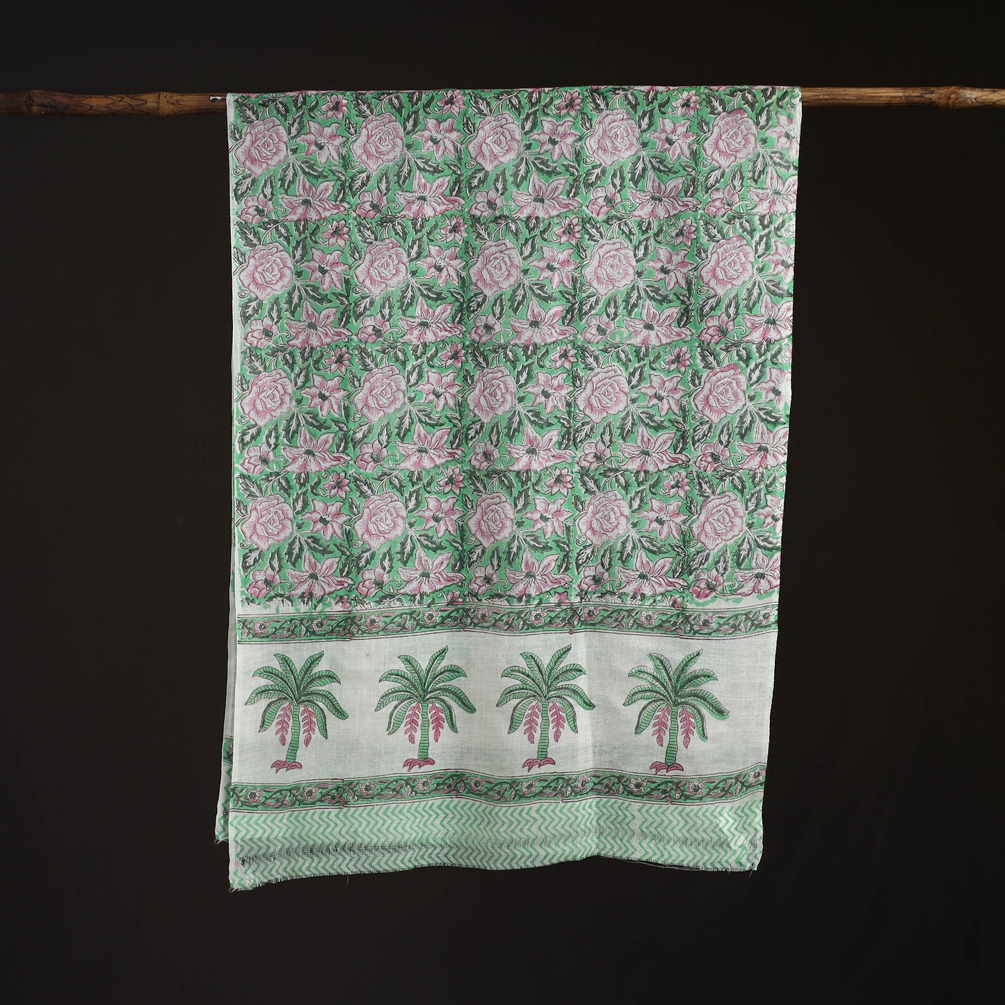 Sanganeri Hand Block Print Pure Merino Wool Stole 30