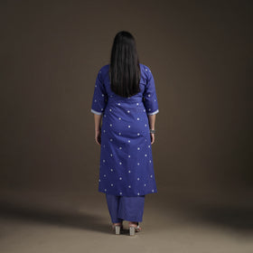 Jacquard Woven Cotton Straight Kurta with Palazzo & Dupatta Suit Set for Women 12