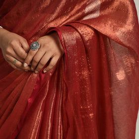 Maroon Bengal Fine Tissue Zari Saree Online at iTokri.com