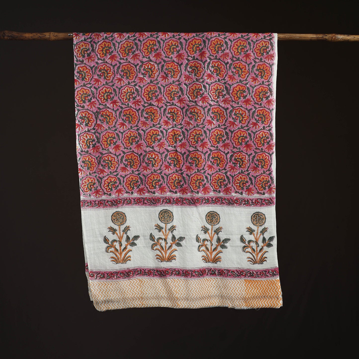 Sanganeri Hand Block Print Pure Merino Wool Stole 31