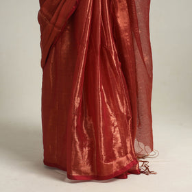 Maroon Bengal Fine Tissue Zari Saree Online at iTokri.com