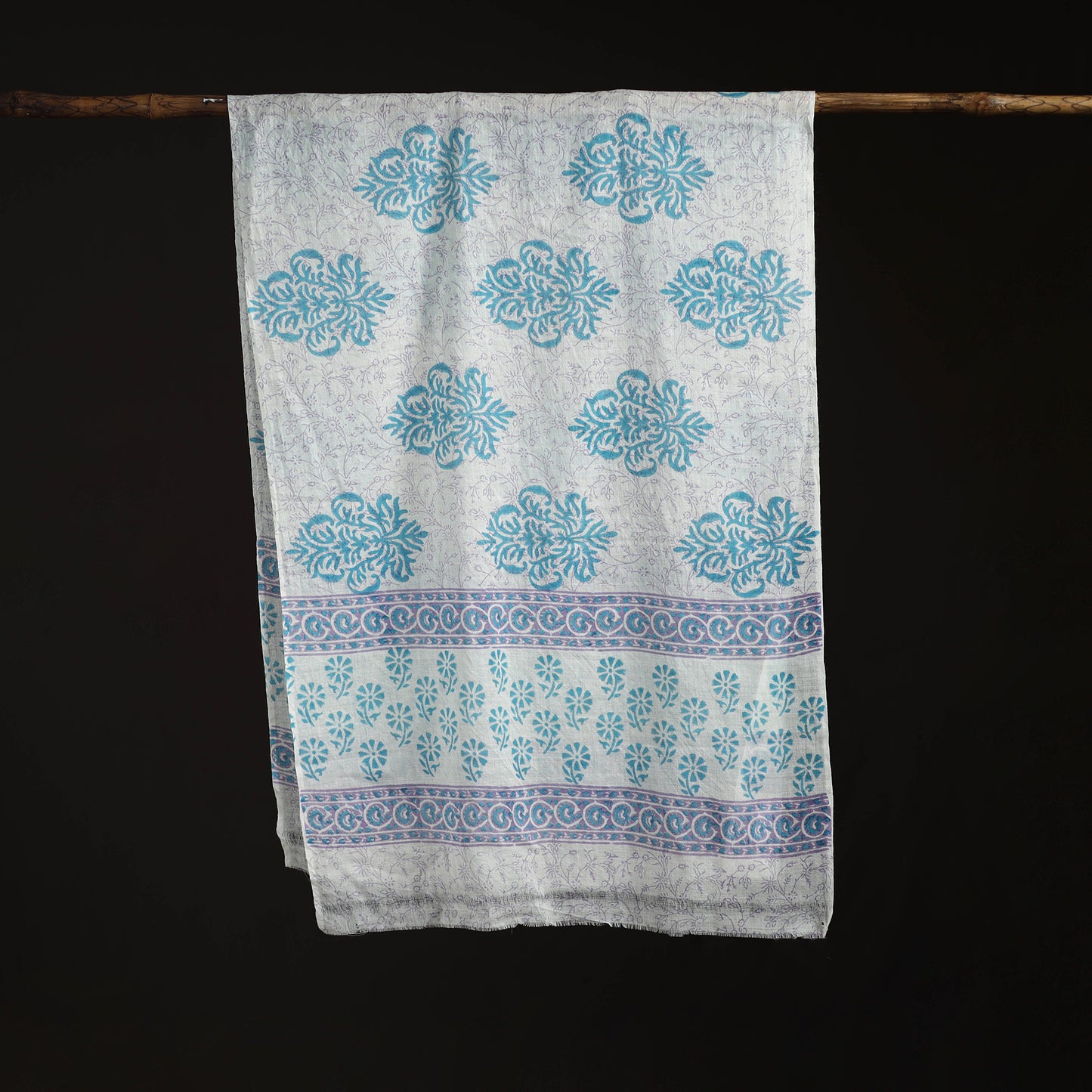 Sanganeri Hand Block Print Pure Merino Wool Stole 34