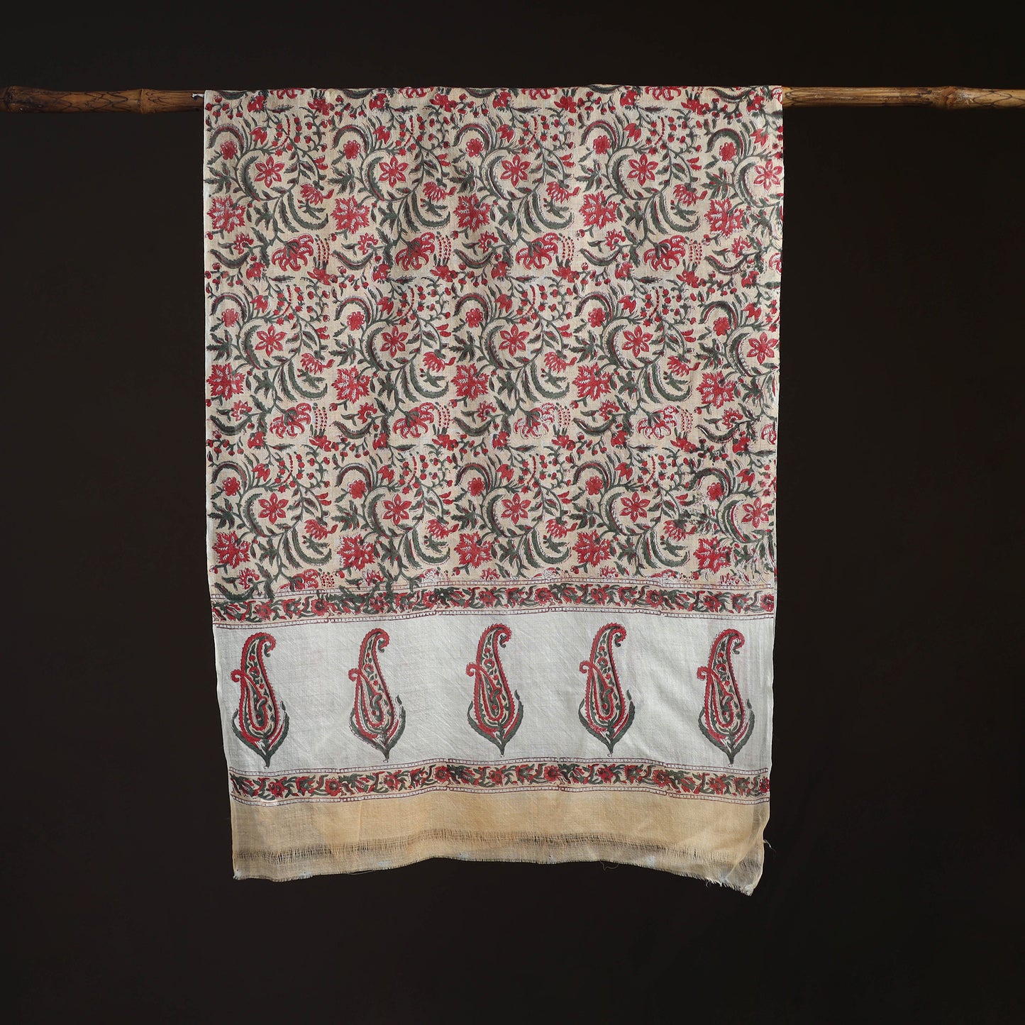 Sanganeri Hand Block Print Pure Merino Wool Stole 35