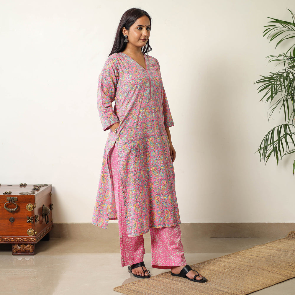 Sanganeri Kurta with Palazzo & Dupatta Set