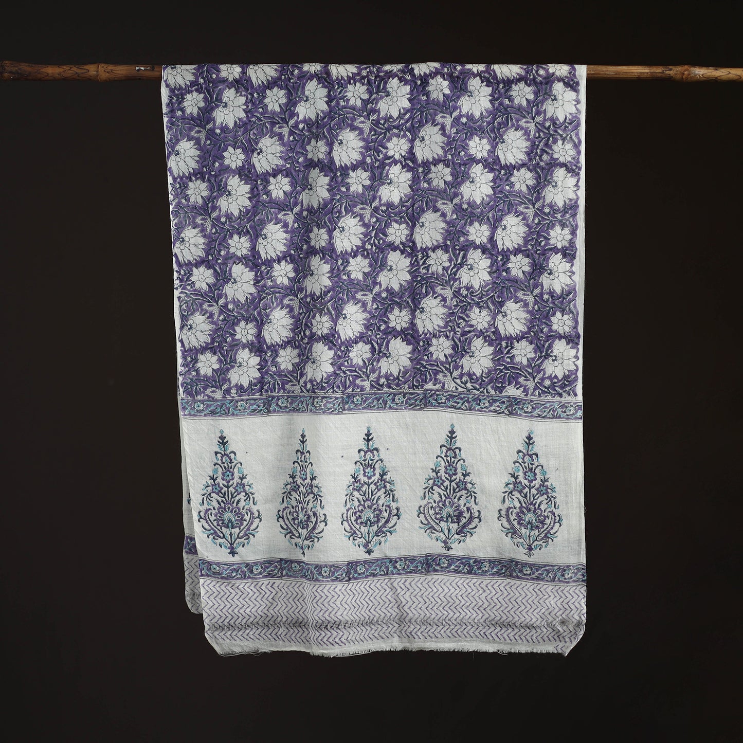 Sanganeri Hand Block Print Pure Merino Wool Stole 36