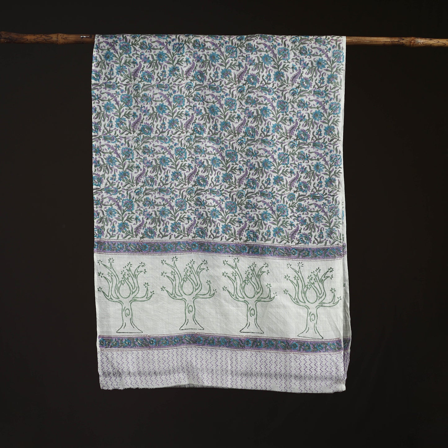 Sanganeri Hand Block Print Pure Merino Wool Stole 37