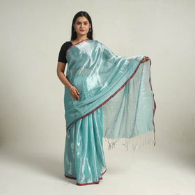  Blue Bengal Fine Tissue Zari Saree 