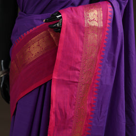 Purple - Chettinad Woven Cotton Saree with Border 19