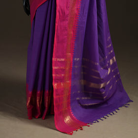 Purple - Chettinad Woven Cotton Saree with Border 19