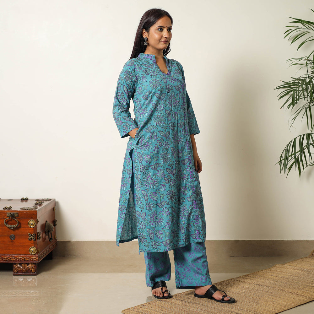 Sanganeri Kurta with Palazzo & Dupatta Set