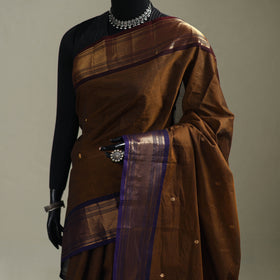 Brown - Kanchipuram Buti Cotton Saree with Border 55