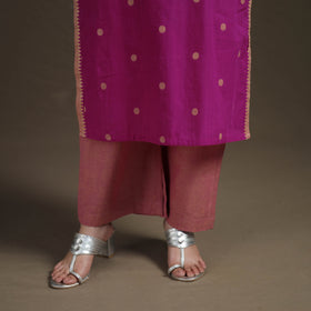 Jacquard Woven Cotton Straight Kurta with Palazzo & Dupatta Suit Set for Women 01