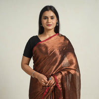 Brown - Bengal Fine Tissue Zari Saree 15