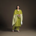 Jacquard Woven Cotton Straight Kurta with Palazzo & Dupatta Suit Set for Women 02