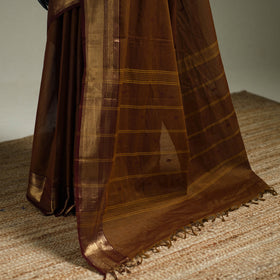 Brown - Kanchipuram Buti Cotton Saree with Border 56