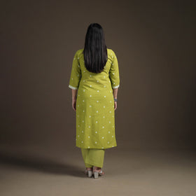 Jacquard Woven Cotton Straight Kurta with Palazzo & Dupatta Suit Set for Women 02