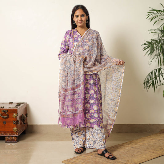 Sanganeri Kurta with Palazzo & Dupatta Set