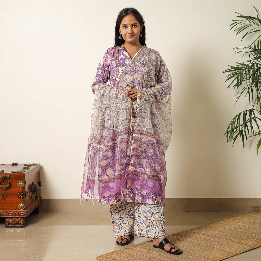 Sanganeri Kurta with Palazzo & Dupatta Set