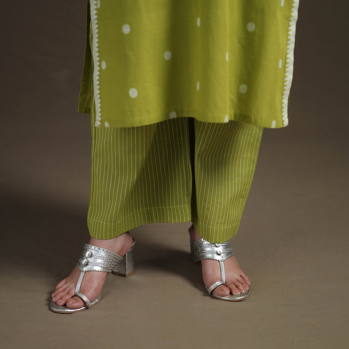 Jacquard Woven Cotton Straight Kurta with Palazzo & Dupatta Suit Set for Women 02