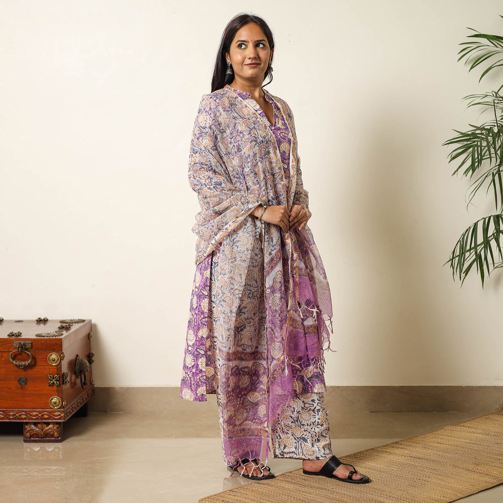 Sanganeri Kurta with Palazzo & Dupatta Set