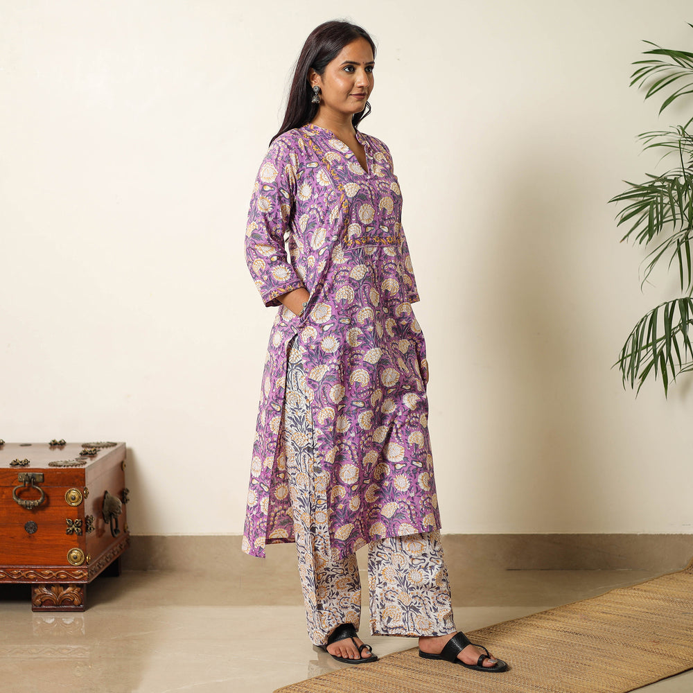 Sanganeri Kurta with Palazzo & Dupatta Set