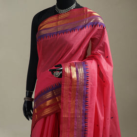 Pink - Kanchipuram Buti Cotton Saree with Border 58