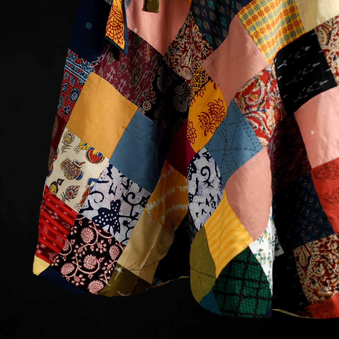 Tukdi Kaam Patchwork Cotton Wrap Around Skirt 08