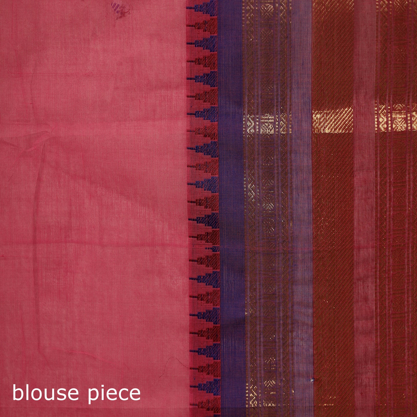 Pink - Kanchipuram Buti Cotton Saree with Border 58