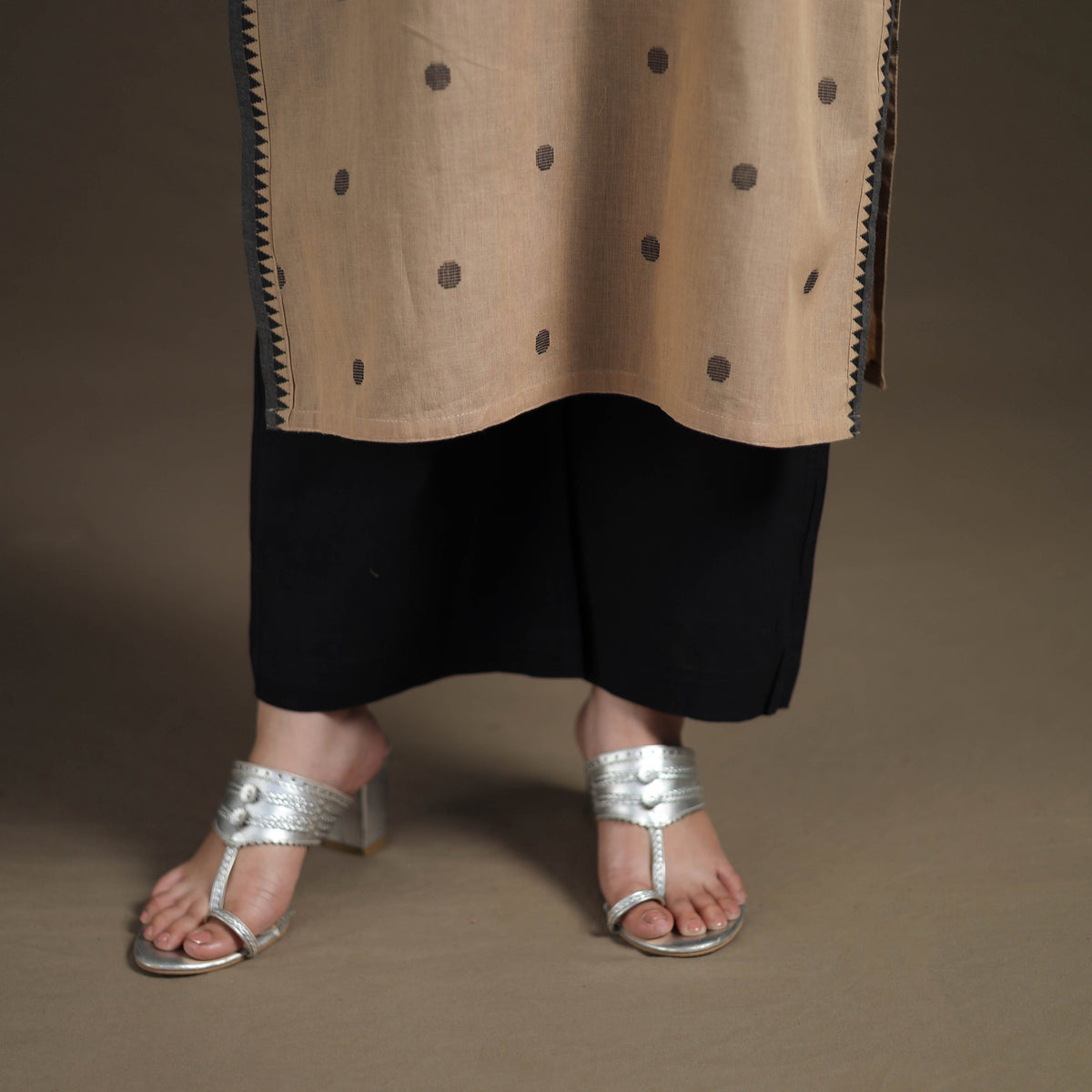 Jacquard Woven Cotton Straight Kurta with Palazzo & Dupatta Suit Set for Women 03