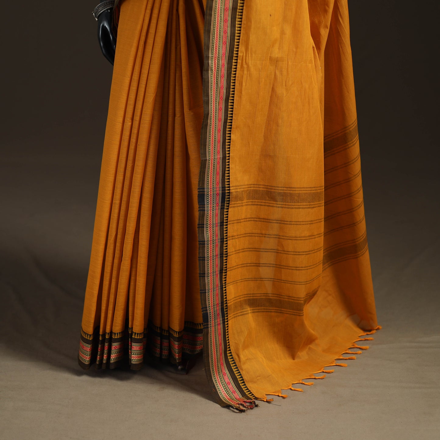 Orange - Chettinad Woven Cotton Saree with Border 22