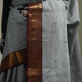 Grey - Kanchipuram Buti Cotton Saree with Border 60