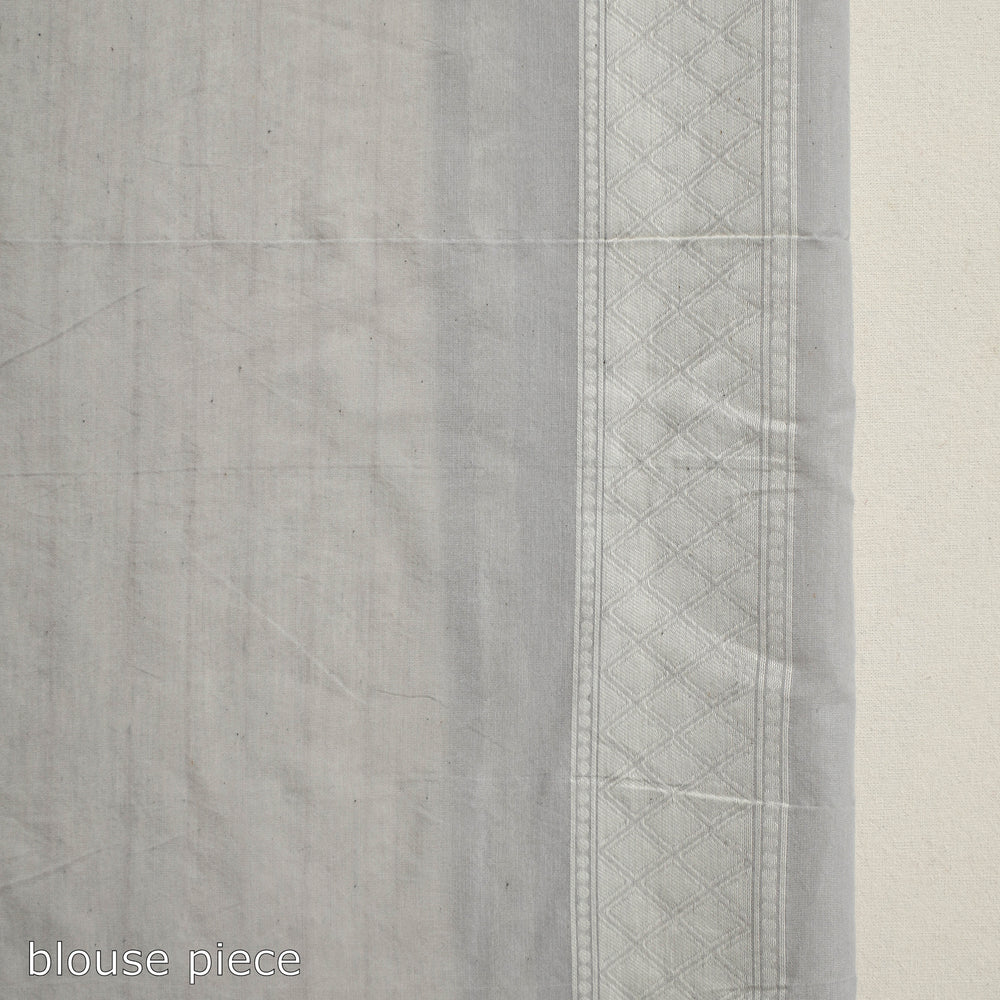 Grey - Banarasi Silk Cotton Cutwork Buti Saree 52